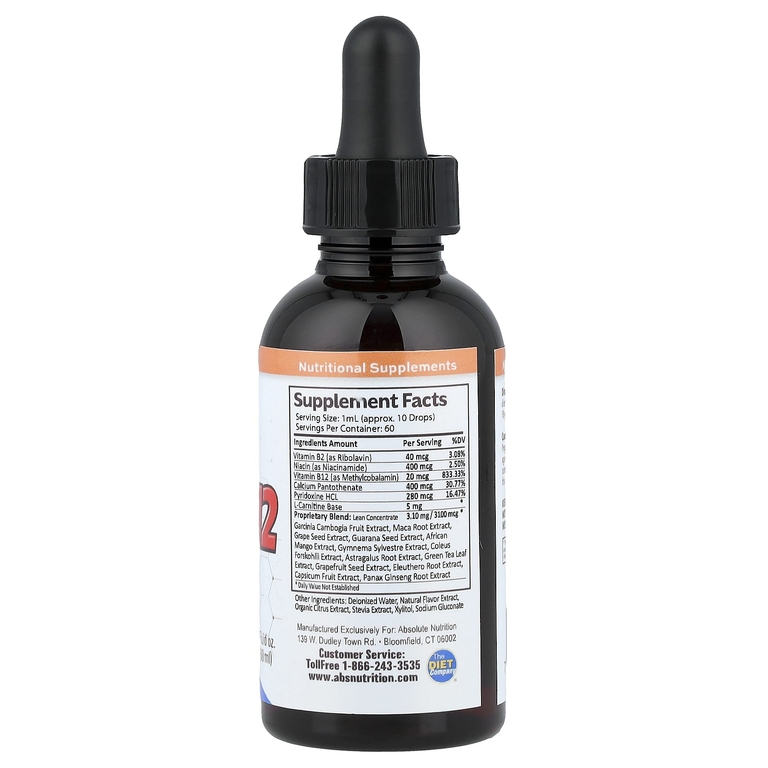 Absolute Nutrition, Африканское манго, капли B12, 60 мл (2 жидк. унц.)