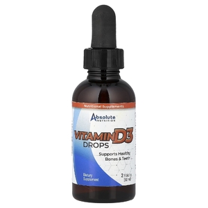 Absolute Nutrition, Витамин D3 в каплях, 5000 МЕ, 60 мл (2 жидк. Унции)