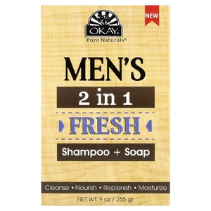Okay Pure Naturals, 2 средства для мужчин, шампунь и мыло, 1 кусковое мыло, 255 г (9 унций)