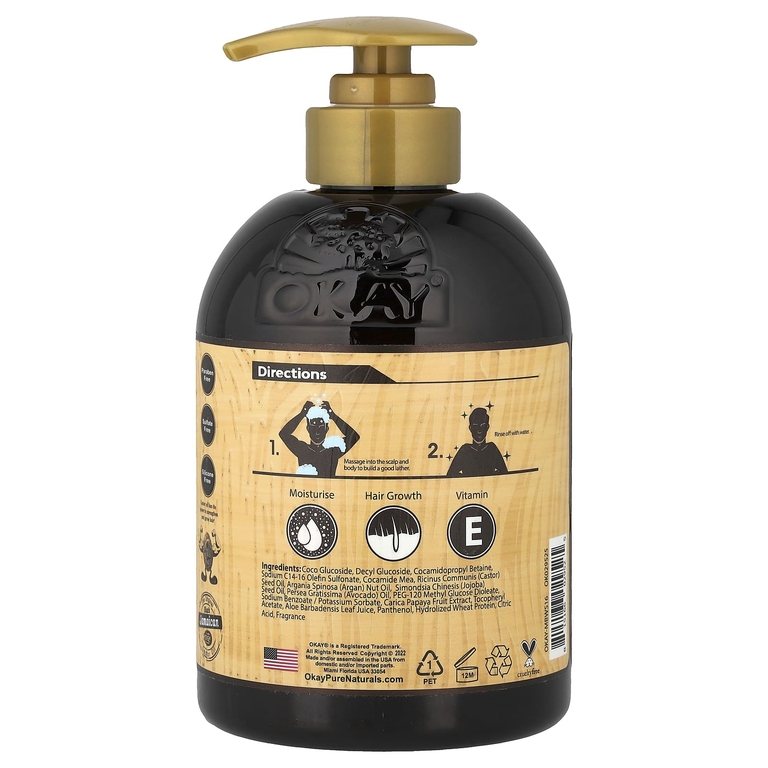 Okay Pure Naturals, Гель для душа и шампунь для мужчин, 473 мл (16 унций)
