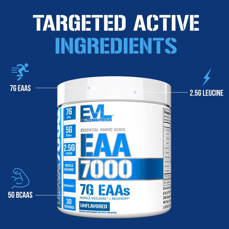EVLution Nutrition, EAA 7000, без добавок, 237 г (8,4 унции)