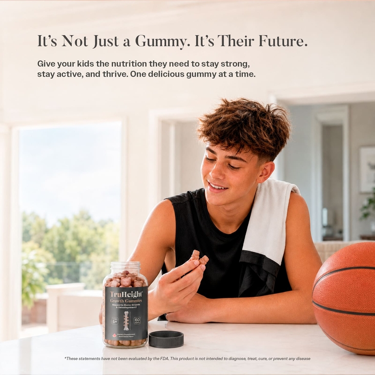 TruHeight, Growth Gummies, мультивитамины, для детей от 5 лет, со вкусом арбуза, 60 жевательных таблеток