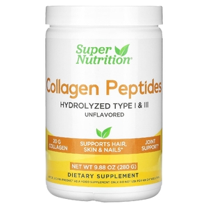 Super Nutrition, пептиды коллагена, без добавок, 280 г (9,88 унции)