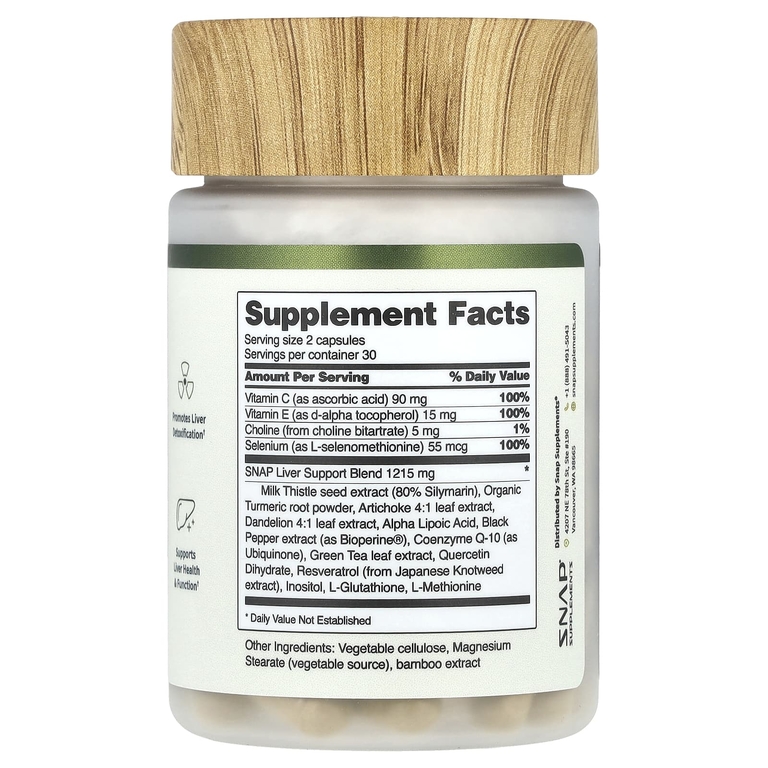Snap Supplements, Здоровье печени и детоксикация, 60 капсул