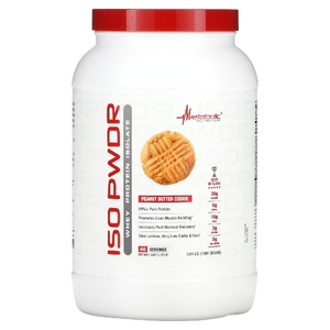 Metabolic Nutrition, ISOpwDR, изолят сывороточного протеина, со вкусом печенья с арахисовой пастой, 1380 г (3,04 фунта)