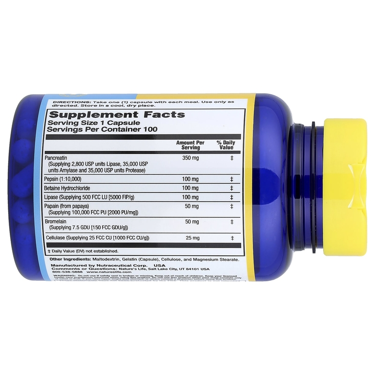 Nature's Life, Enzyme Aid™ Digestive, 100 капсул