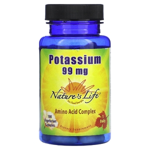 Nature's Life, Калий, 99 мг, 100 вегетарианских капсул (Товар снят с продажи) 