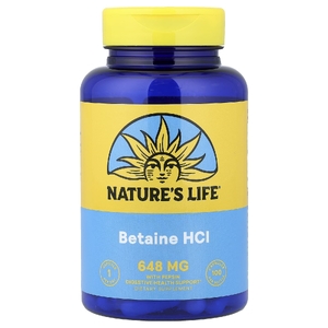 Nature's Life, бетаина гидрохлорид с пепсином, 100 капсул
