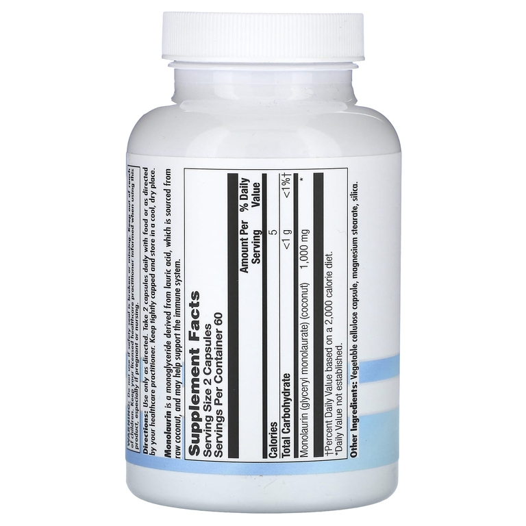 Nutra BioGenesis, монолаурин, 120 капсул (500 мг в 1 капсуле)