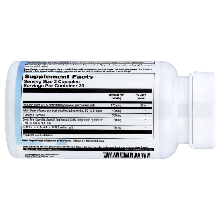 Nutra BioGenesis, Dopa Factors, 60 капсул