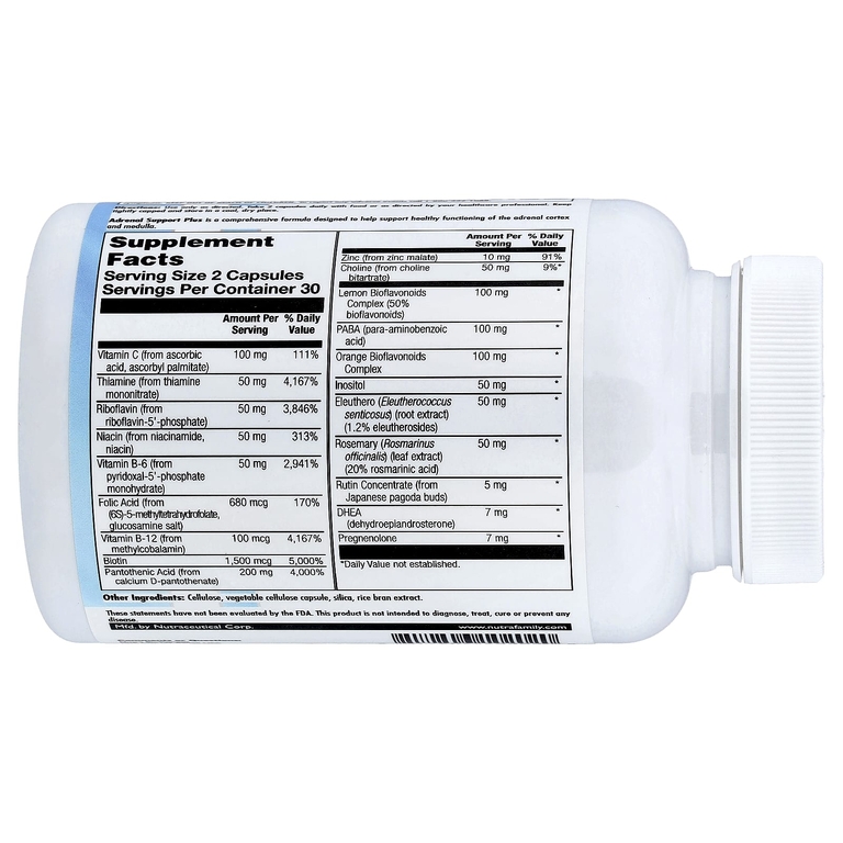 Nutra BioGenesis, Adrenal Support Plus, добавка для поддержки надпочечников, 60 капсул