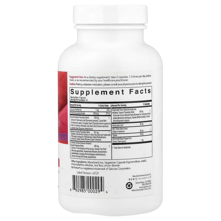 Econugenics, ecoMetabolic, 90 вегетарианских капсул