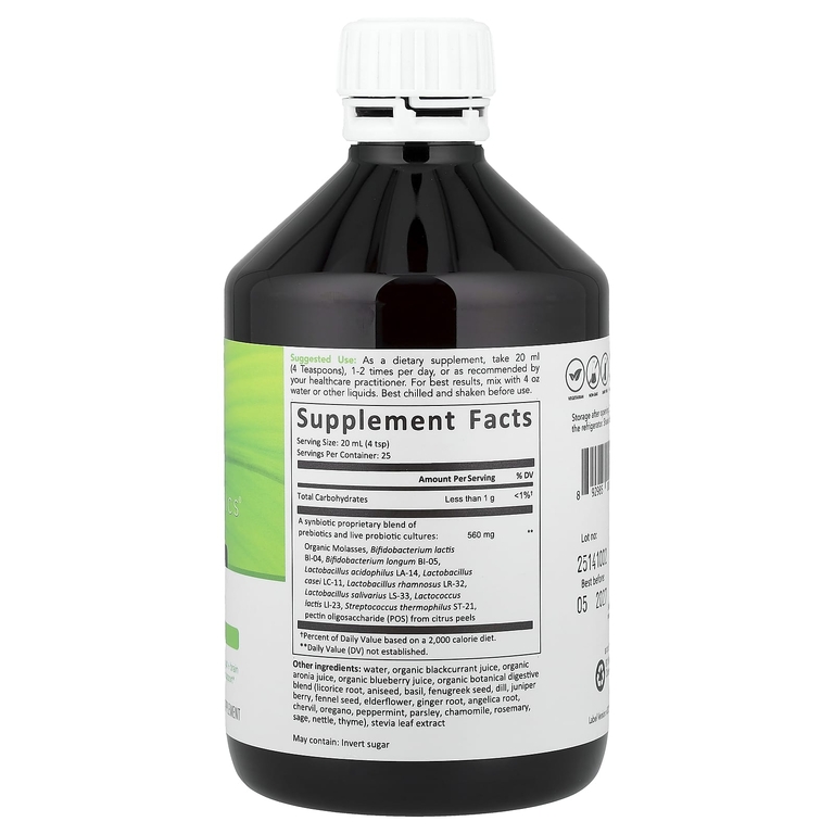 Econugenics, EcoProbiotic, органический пре + пробиотический эликсир, натуральные ягоды, 500 мл (17 жидк. унц.)