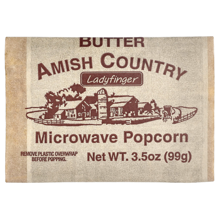Amish Country Popcorn, попкорн для микроволновой печи, со сливочным маслом, 3 пакетика по 99 г (3,5 унции)