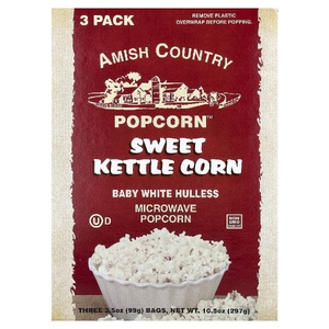 Amish Country Popcorn, попкорн для микроволновой печи, сладко-солёный вкус, 3 пакетика по 99 г (3,5 унции) (Товар снят с продажи) 