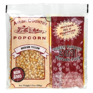 Amish Country Popcorn, Perfect Portions, попкорн 3 в 1, средний желтый, 156 г (5,5 унции) (Товар снят с продажи) 