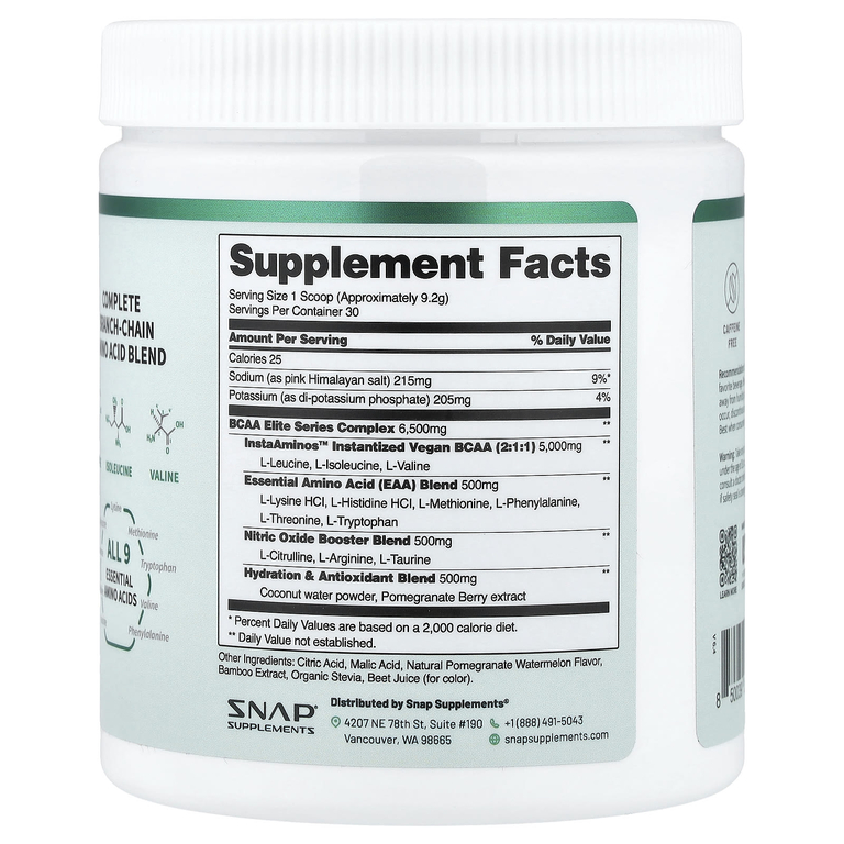 Snap Supplements, BCAA, со вкусом граната и арбуза, 277 г (9,77 унции)
