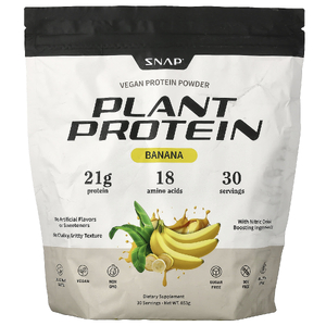 Snap Supplements, Растительный протеин, веганский протеиновый порошок, банан, 853 г