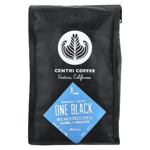 Centri Coffee, Centri Coffee, Organic One Black, карамель и шоколад, цельные зерна, без кофеина, 340 г (12 унций)