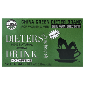 Uncle Lee's Tea, Dieters' 100% натуральный травяной напиток, без кофеина, 12 чайных пакетиков, 24 г (0,85 унции)