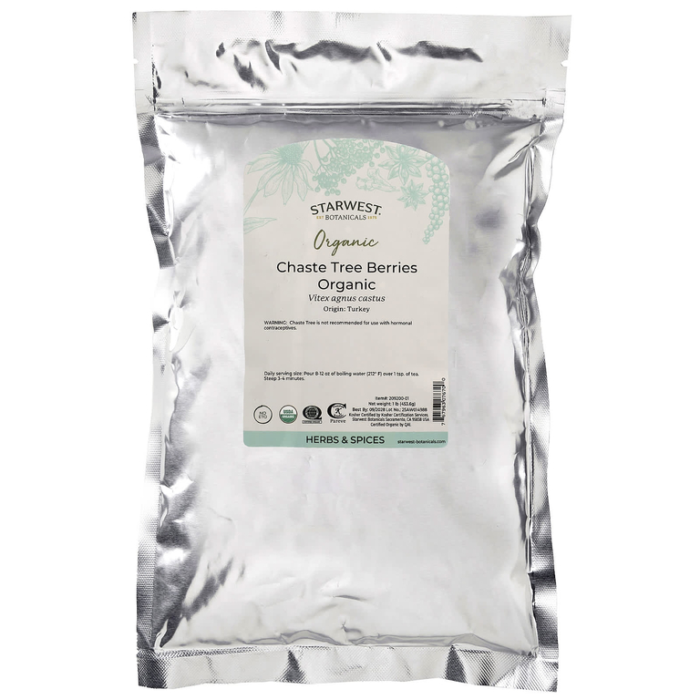 Starwest Botanicals, Порошок из органических ягод целомудрия, 453,6 г (1 фунт)