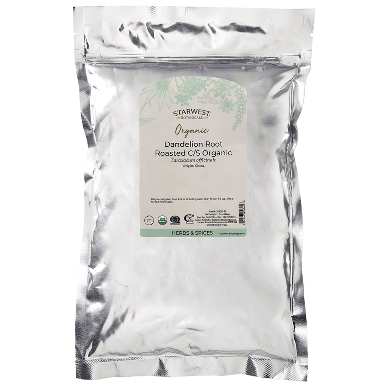 Starwest Botanicals, органический корень одуванчика, обжаренный, нарезанный и просеянный, 453,6 г (1 фунт)