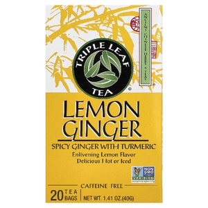 Triple Leaf Tea, чай с лимоном и имбирем, 20 чайных пакетиков, 40 г (1,41 унции)
