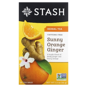 Stash Tea, Herbal Tea, солнечный апельсин и имбирь, без кофеина, 18 чайных пакетиков, 36 г (1,2 унции) (Товар снят с продажи) 