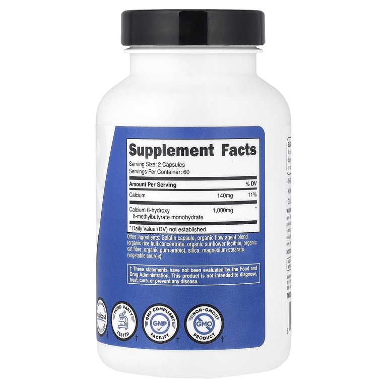 Nutricost, Performance, HMB, 120 капсул (500 мг на капсулу)
