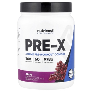 Nutricost, Performance, PRE-X, предтренировочный комплекс Xtreme, со вкусом винограда, 978 г (2,2 фунта)