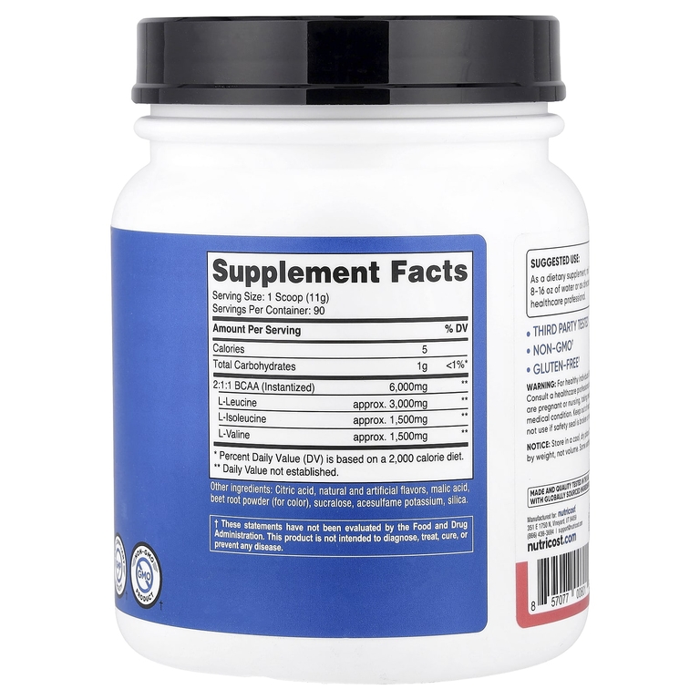 Nutricost, Performance, BCAA, со вкусом малинового лимонада, 972 г (2,2 фунта)