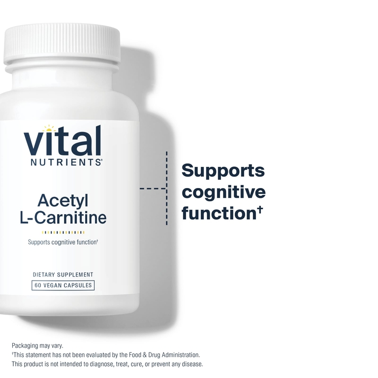 Vital Nutrients, Ацетил L-карнитин, 500 мг, 60 веганских капсул