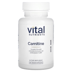 Vital Nutrients, Карнитин, 60 веганских капсул (500 мг на капсулу)
