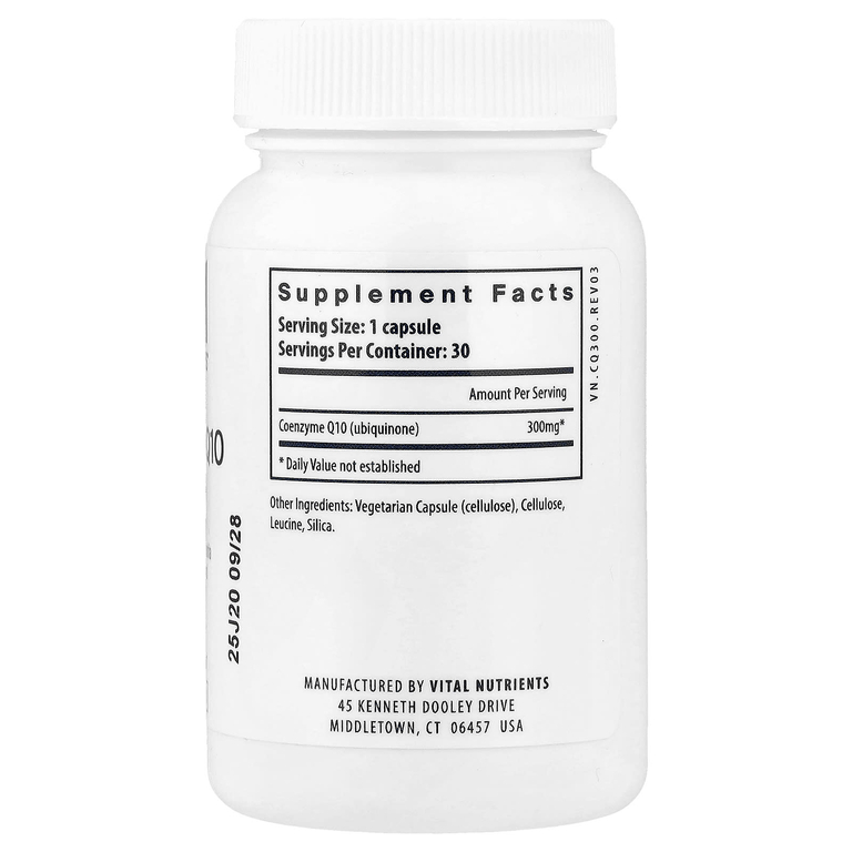 Vital Nutrients, Коэнзим Q10, 300 мг, 30 веганских капсул