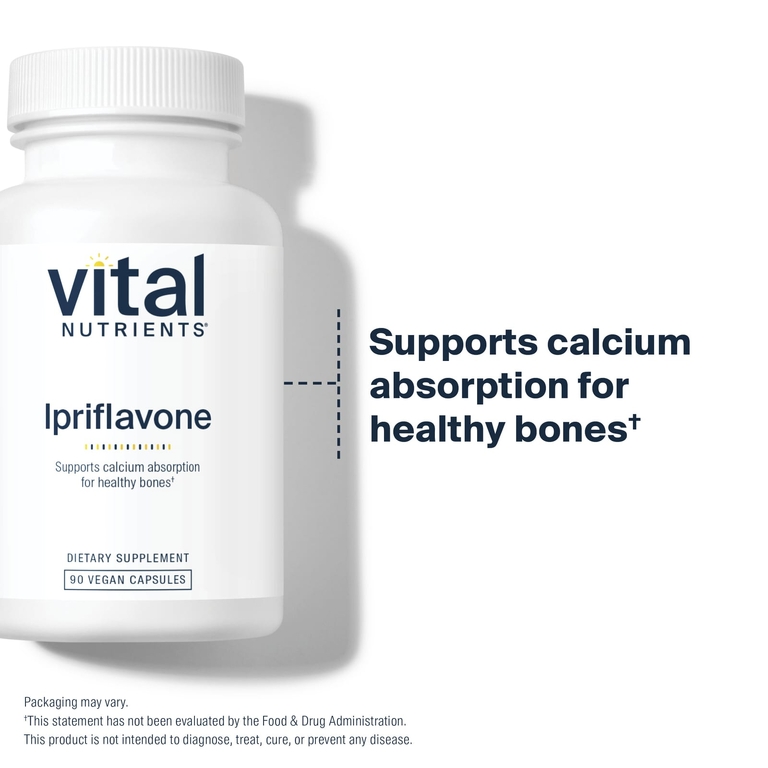 Vital Nutrients, иприфлавон, 90 веганских капсул (300 мг в 1 капсуле)
