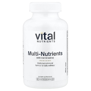 Vital Nutrients, Мультиэлементы (с железом и йодом), 180 вегетарианских капсул