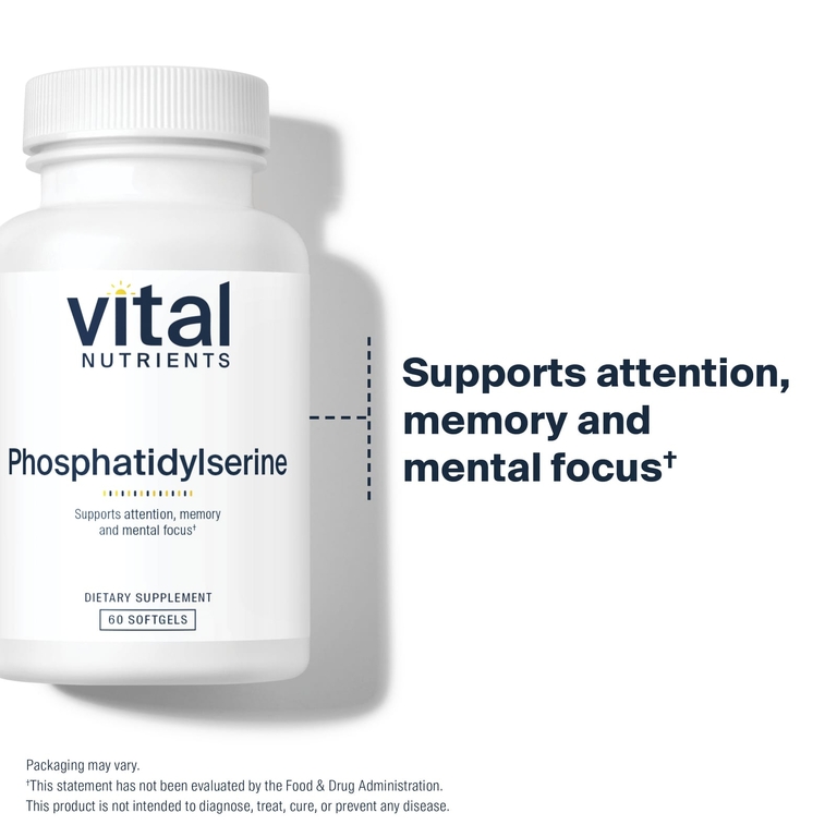 Vital Nutrients, фосфатидилсерин, 60 капсул (150 мг в каждой)