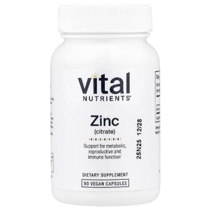 Vital Nutrients, Цинк (цитрат), 30 мг, 90 веганских капсул
