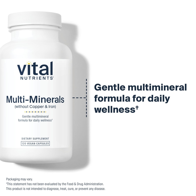 Vital Nutrients, Мультиминералы (без меди и железа), 120 веганских капсул