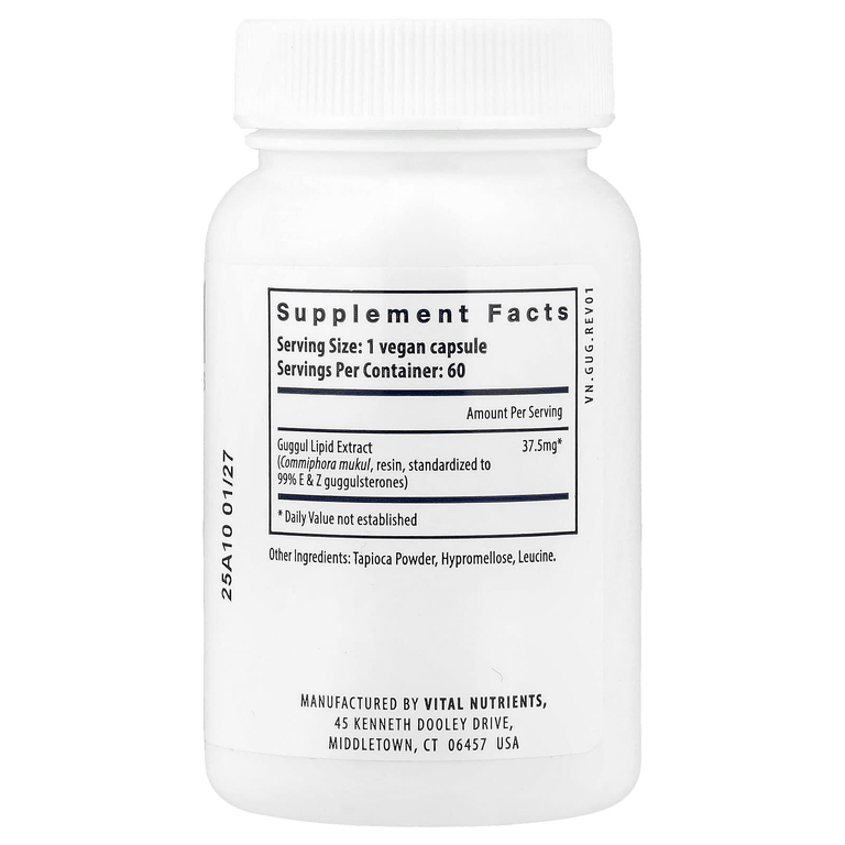 Vital Nutrients, Guggul E & Z, 60 веганских капсул (37,5 мг на капсулу) (Товар снят с продажи) 