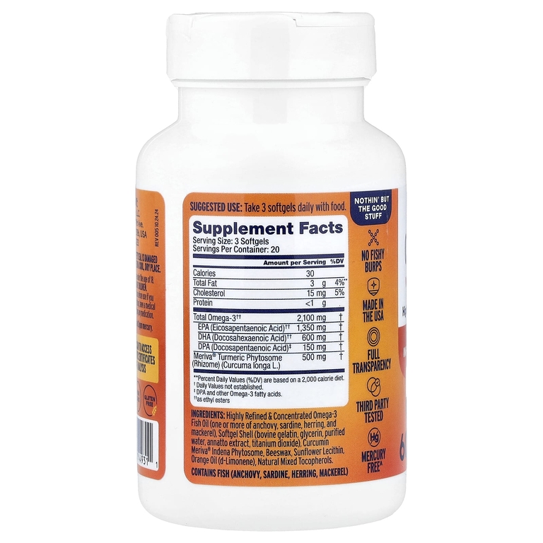 OceanBlue, Professional, Omega-3 2100® с куркумой и апельсиновым вкусом, 60 капсул (Товар снят с продажи) 