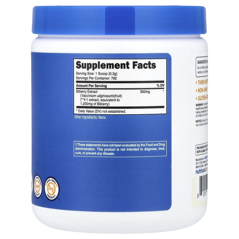 Nutricost, Порошок из черники, без добавок, 250 г (8,9 унции)