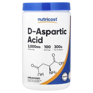 Nutricost, D-аспарагиновая кислота, без добавок, 300 г (10,7 унции)
