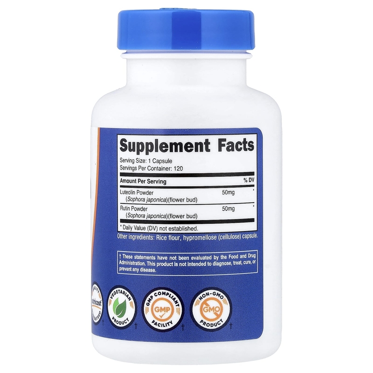 Nutricost, лютеолин с рутином, 120 капсул