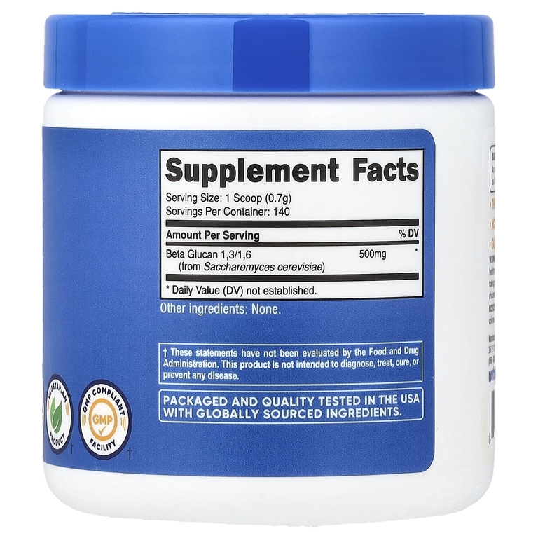 Nutricost, бета-глюкан 1,3/1,6, без ароматизаторов, 100 г (3,6 унции)