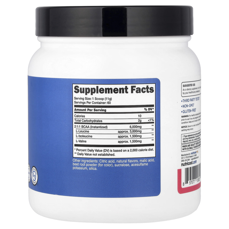 Nutricost, Performance, BCAA, со вкусом малинового лимонада, 660 г (1,5 фунта)