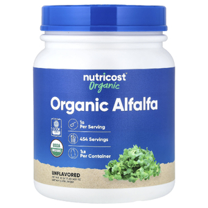 Nutricost, органический порошок из люцерны, без добавок, 454 г (16 унций)