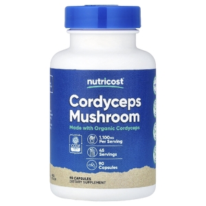 Nutricost, Кордицепс, 90 капсул (550 мг в 1 капсуле)