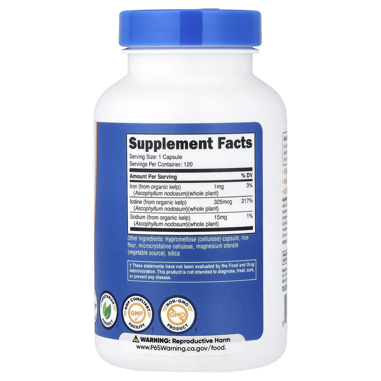 Nutricost, йод, 120 капсул
