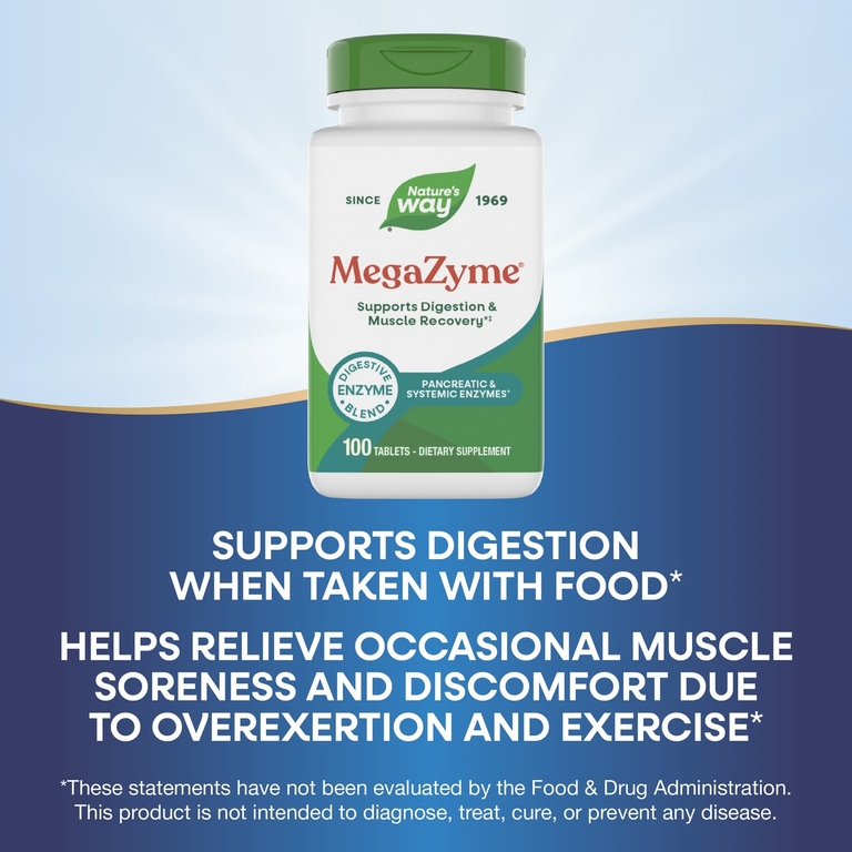 Nature's Way, MegaZyme®, ферменты, 100 таблеток